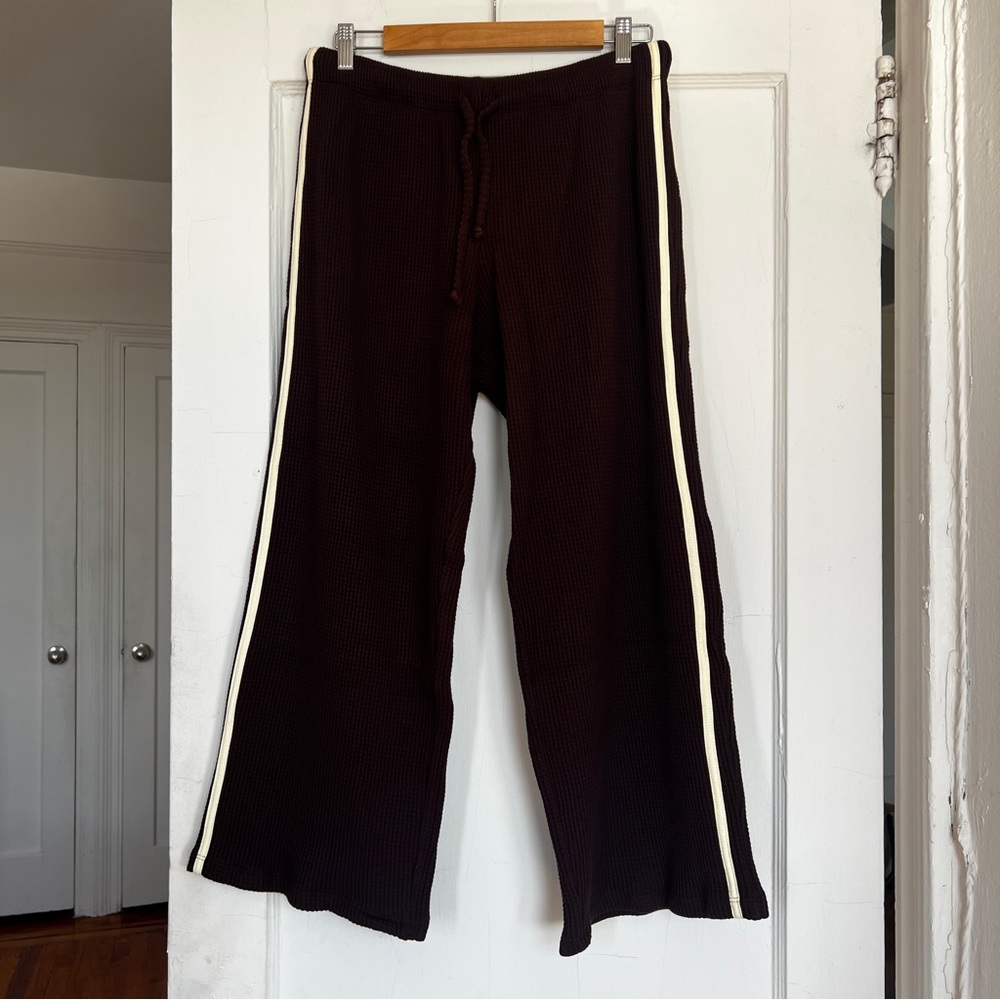 DONNI The Thermal Crop Stripe Pant Color:
Espresso